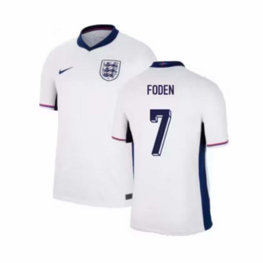 Nike England Foden #7 Soccer Jersey - White/Navy